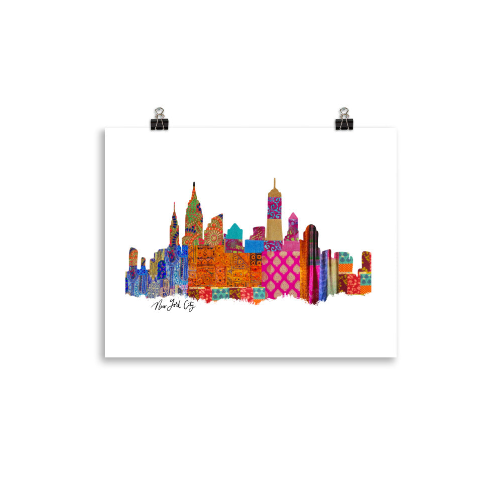 NYC Fabric Skyline Print