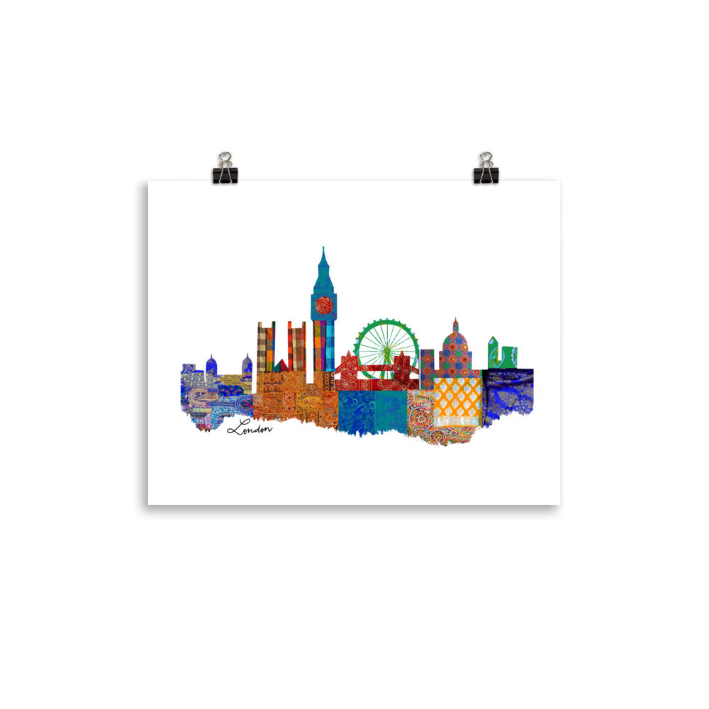 London Fabric Skyline Print