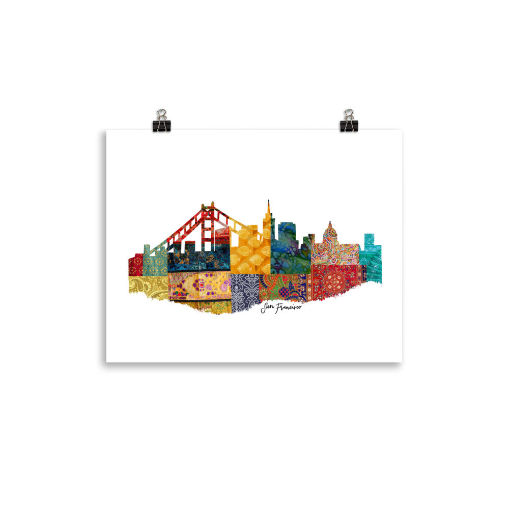 San Francisco Fabric Skyline Print