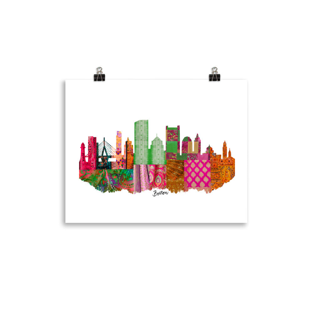 Boston Fabric Skyline Print