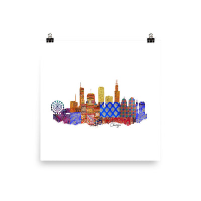 Chicago Fabric Skyline Print