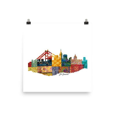 San Francisco Fabric Skyline Print