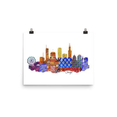 Chicago Fabric Skyline Print