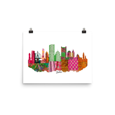 Boston Fabric Skyline Print