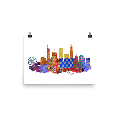 Chicago Fabric Skyline Print