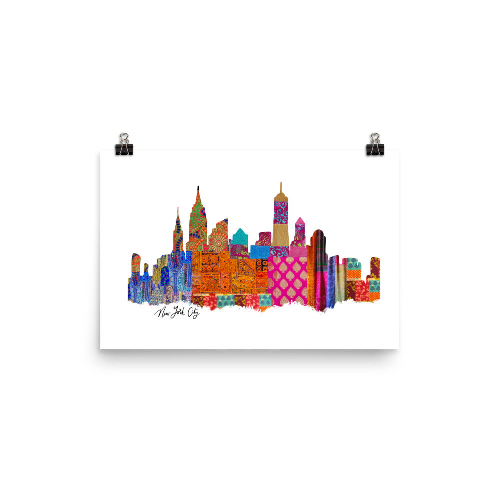 NYC Fabric Skyline Print