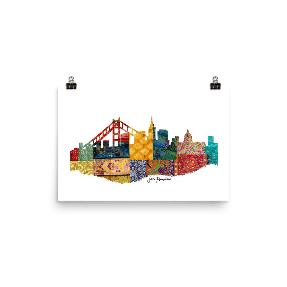 San Francisco Fabric Skyline Print