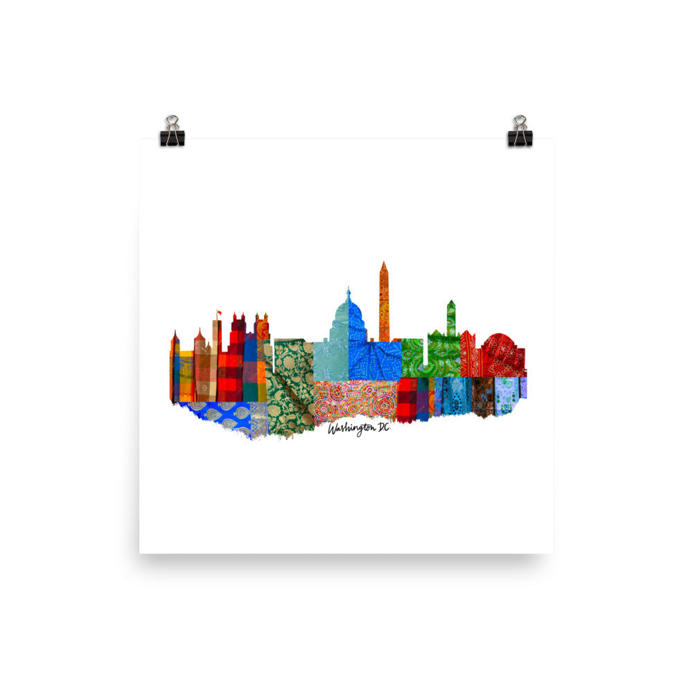 Washington D.C. Fabric Skyline Print