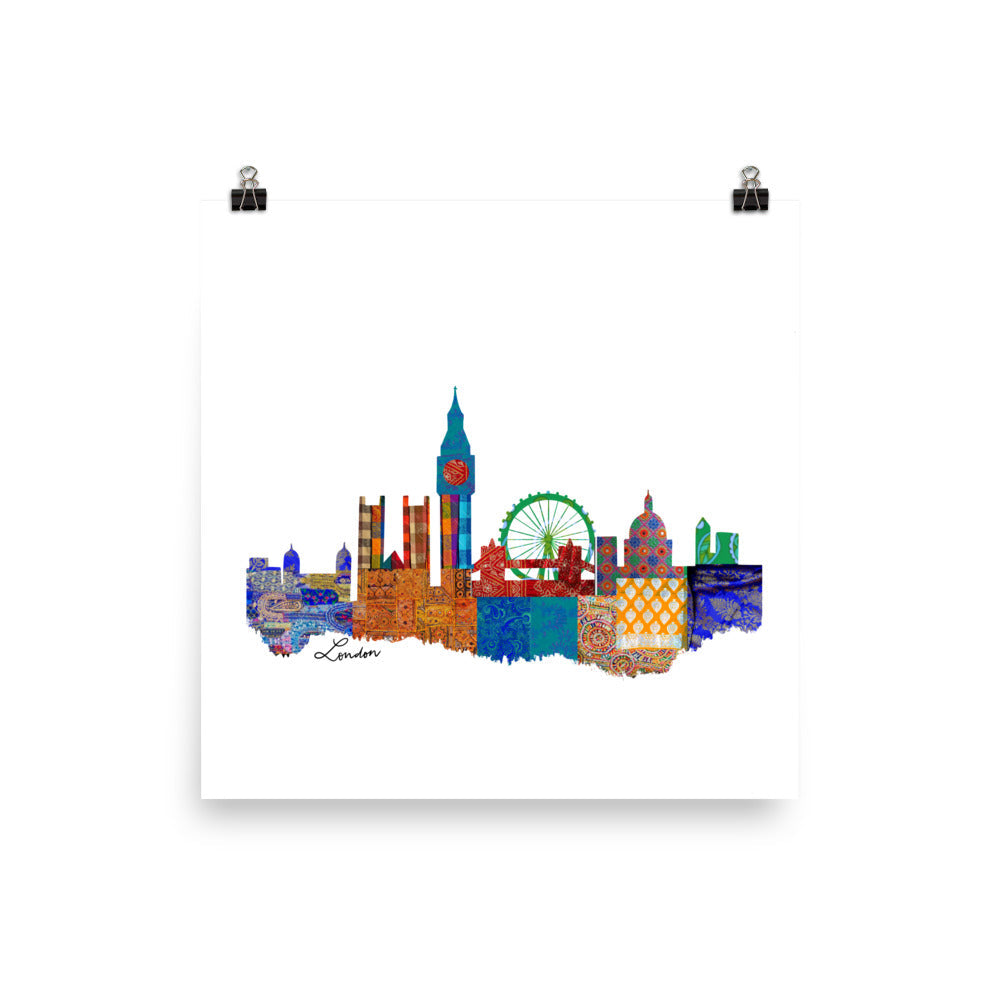 London Fabric Skyline Print