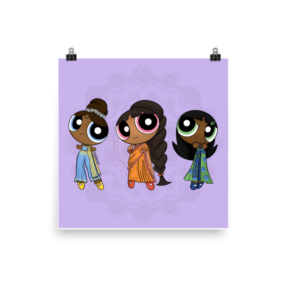 Desi Powerpuff Girls Print