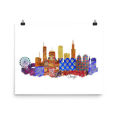 Chicago Fabric Skyline Print