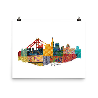 San Francisco Fabric Skyline Print