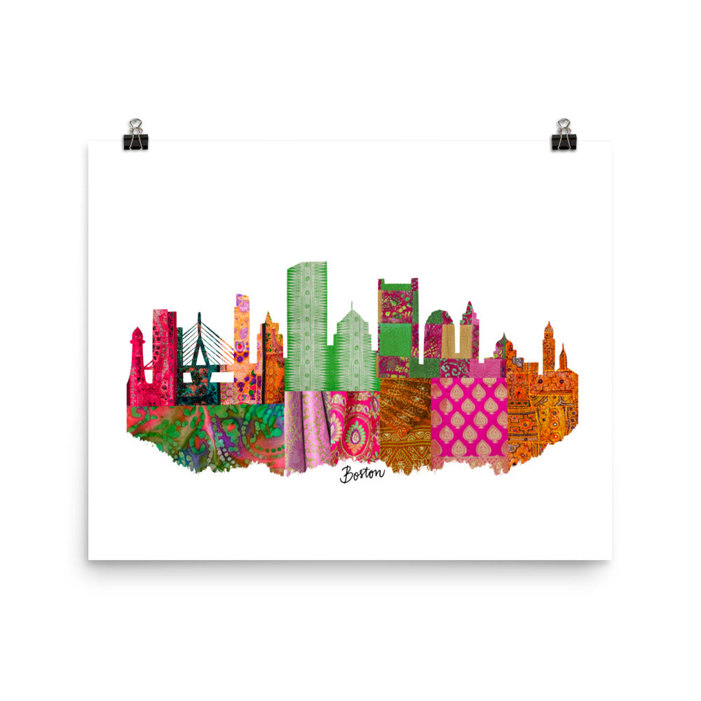 Boston Fabric Skyline Print