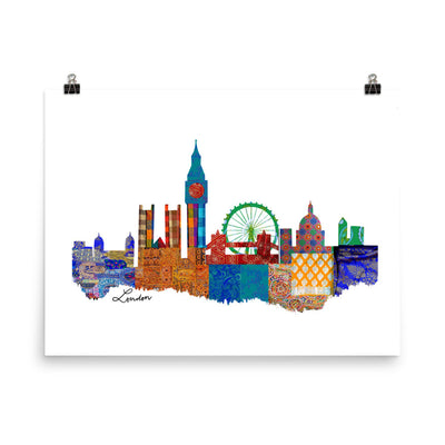 London Fabric Skyline Print