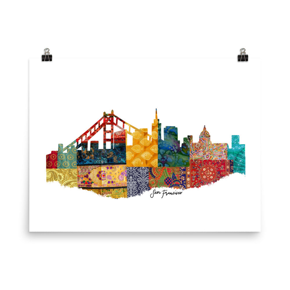 San Francisco Fabric Skyline Print