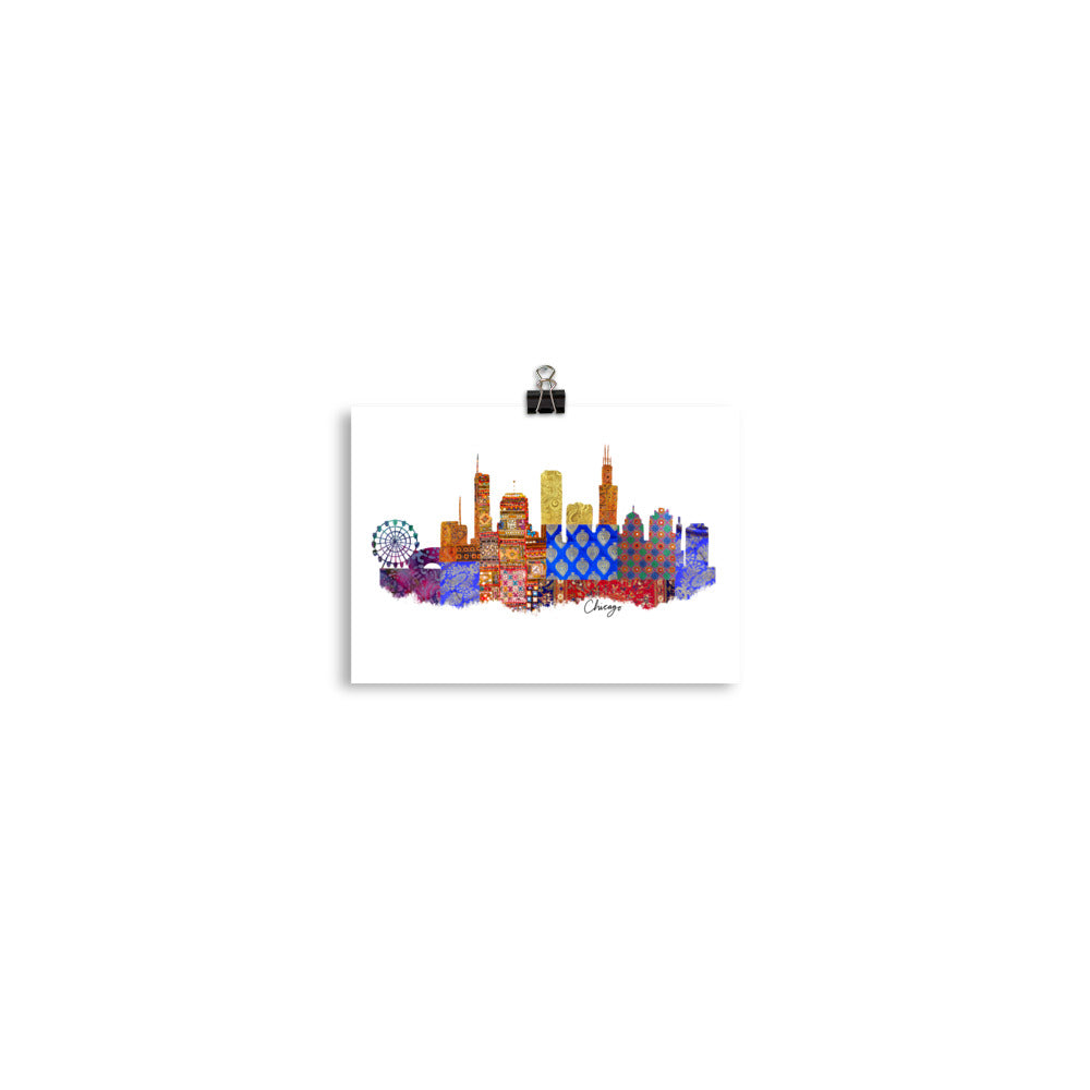 Chicago Fabric Skyline Print