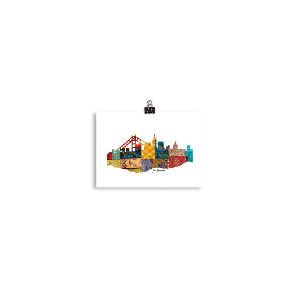 San Francisco Fabric Skyline Print