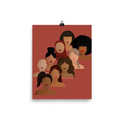 Diverse Women Empowerment Print Dusty Rose