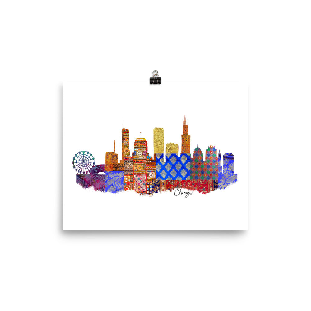 Chicago Fabric Skyline Print