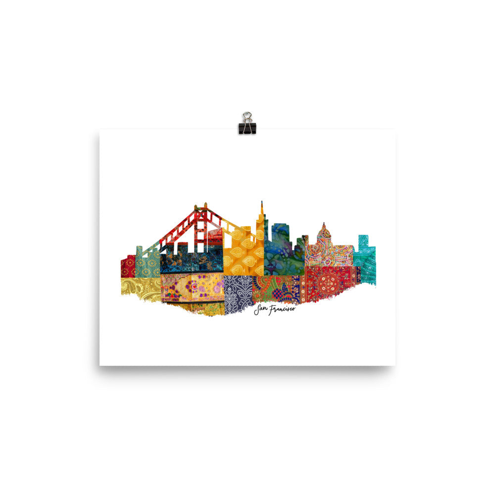 San Francisco Fabric Skyline Print