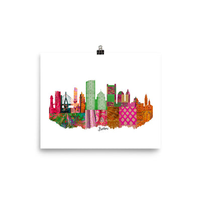 Boston Fabric Skyline Print