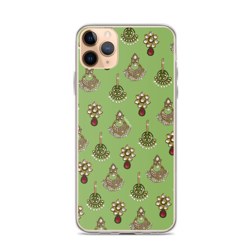 Desi Earrings Green Phone Case: iPhone