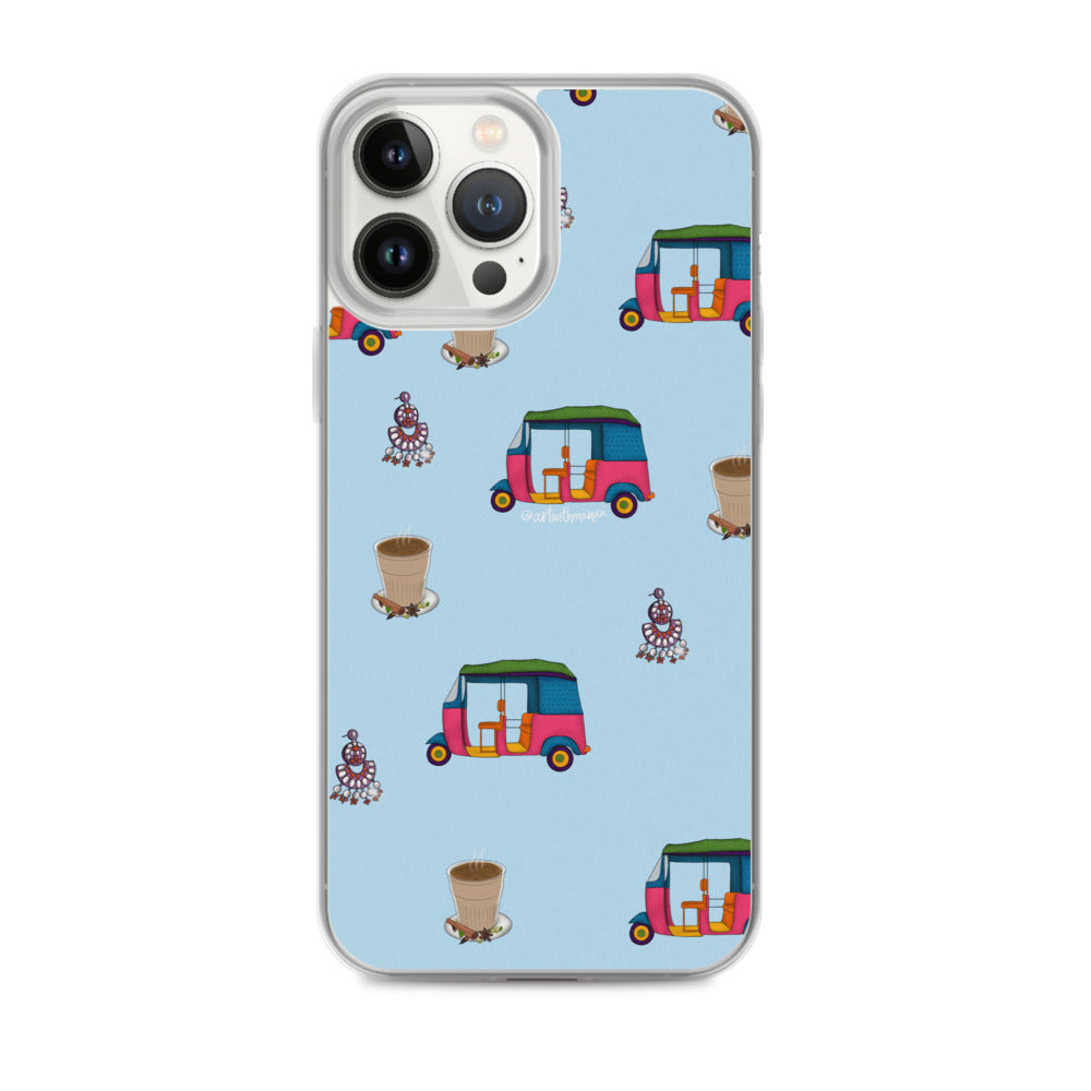 Auto, Earrings, and Chai Blue Phone Case: iPhone