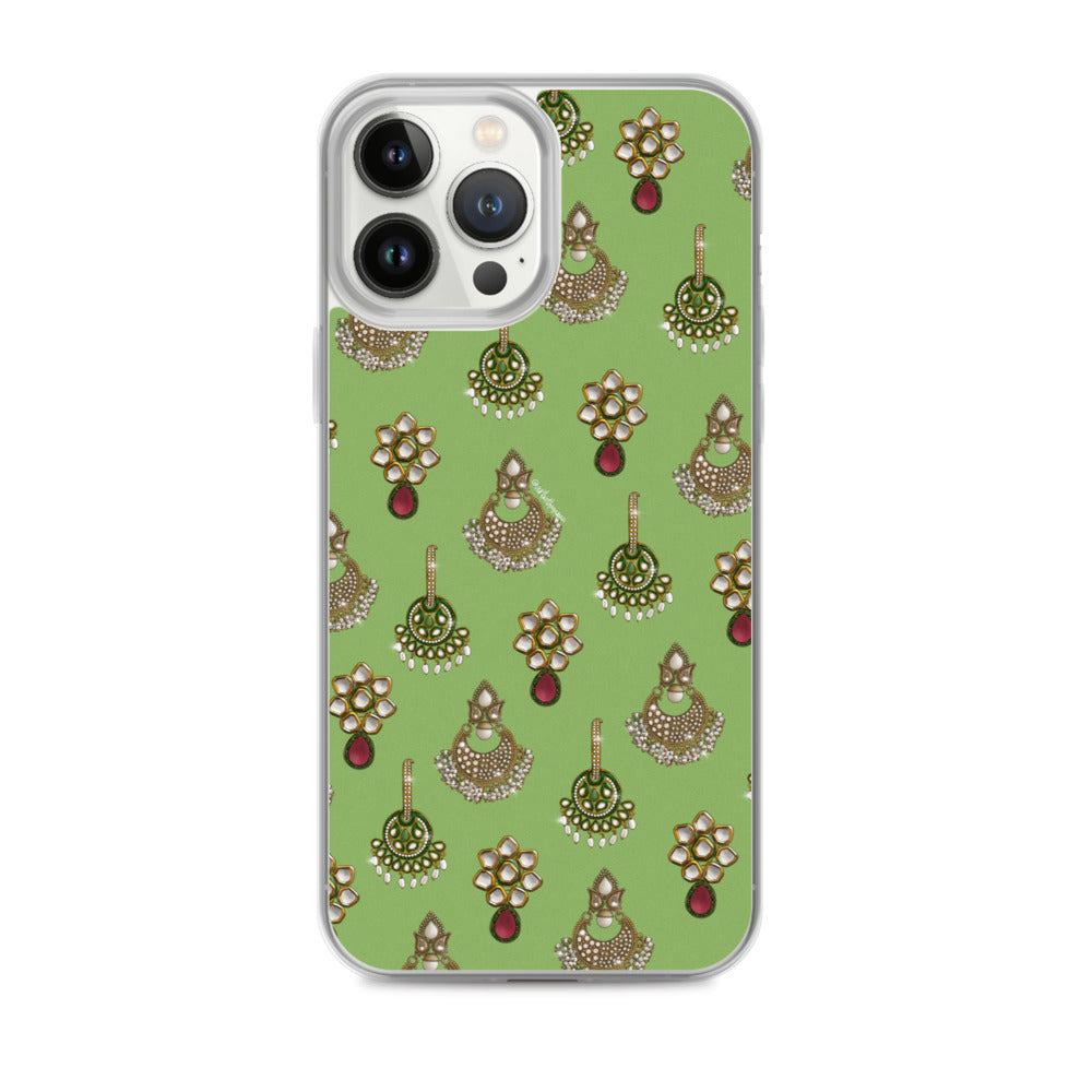 Desi Earrings Green Phone Case: iPhone