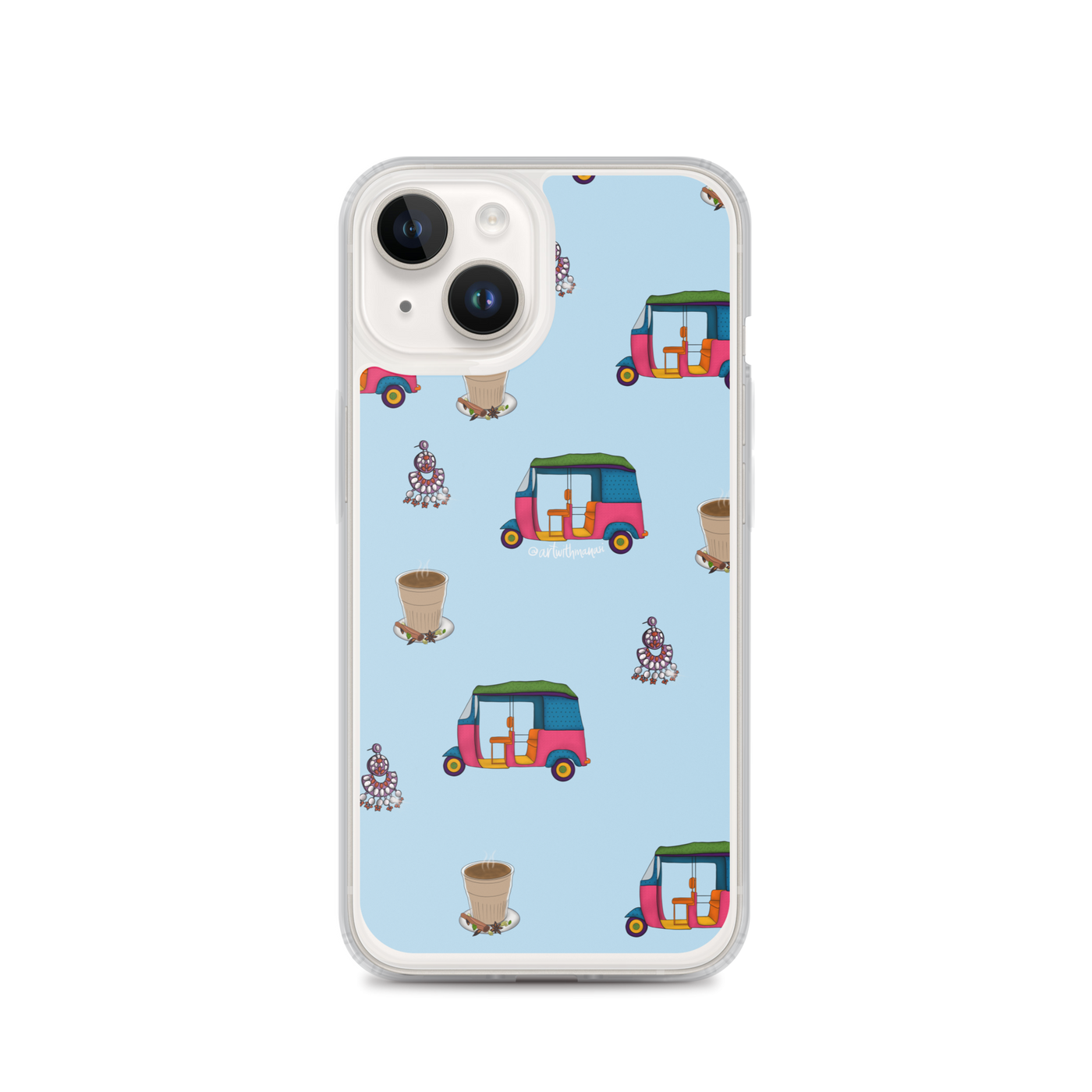 Auto, Earrings, and Chai Blue Phone Case: iPhone