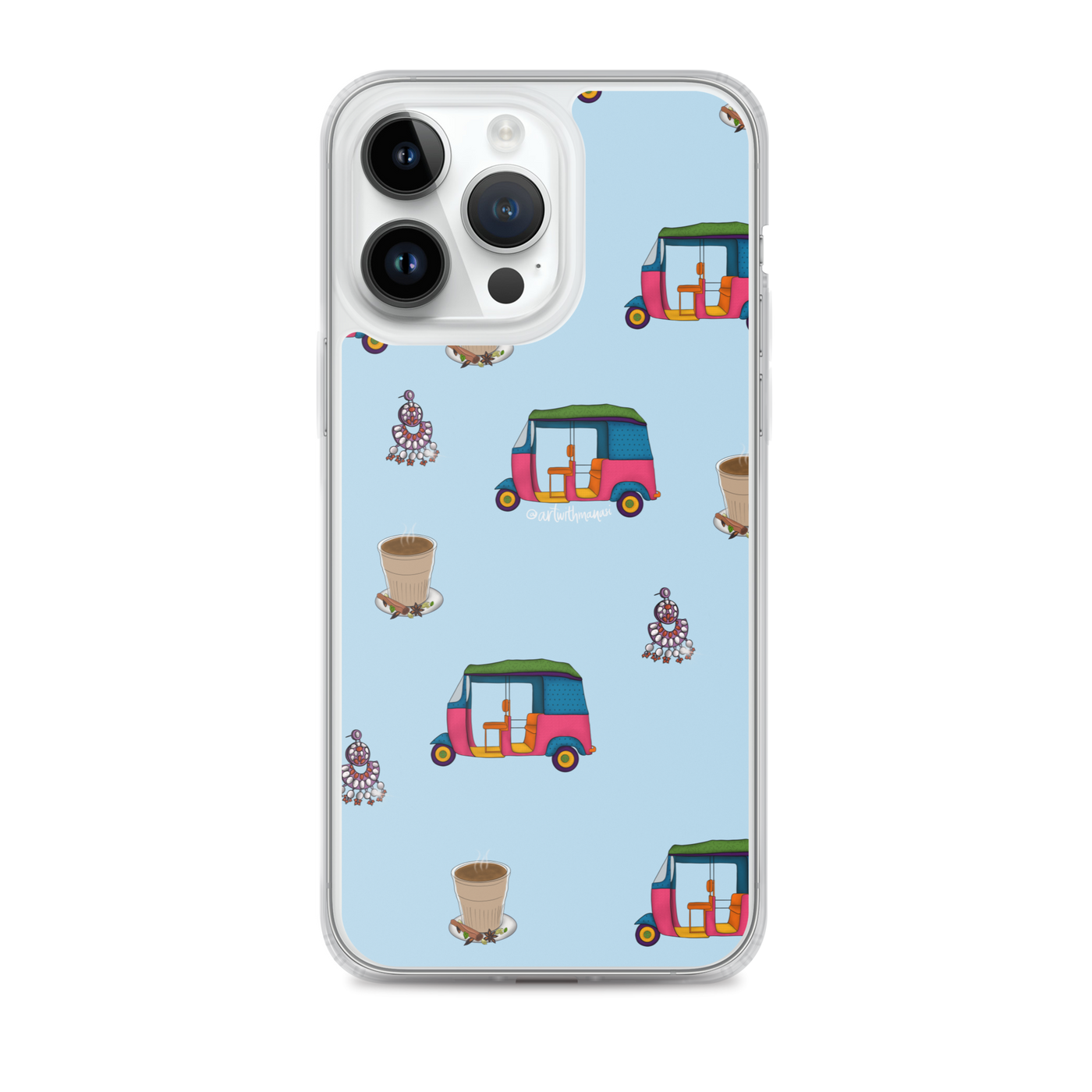 Auto, Earrings, and Chai Blue Phone Case: iPhone