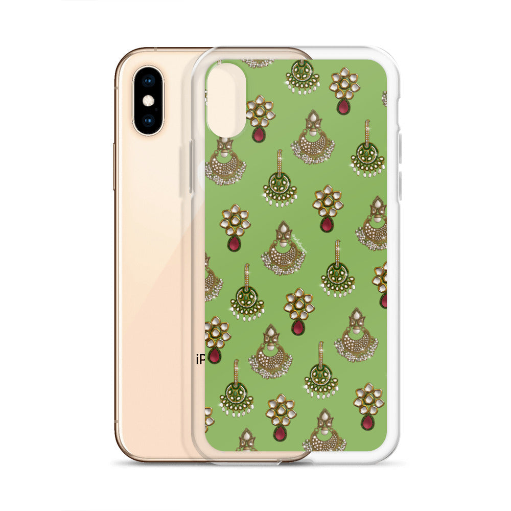 Desi Earrings Green Phone Case: iPhone