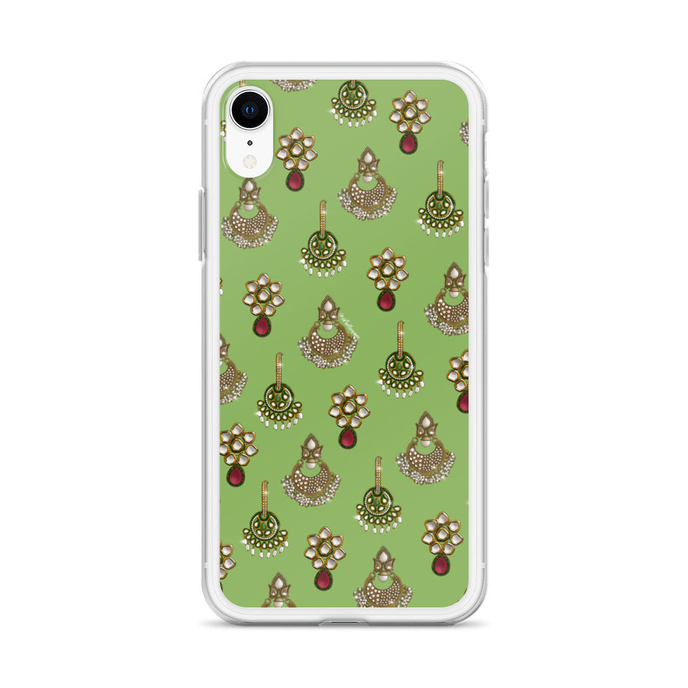 Desi Earrings Green Phone Case: iPhone