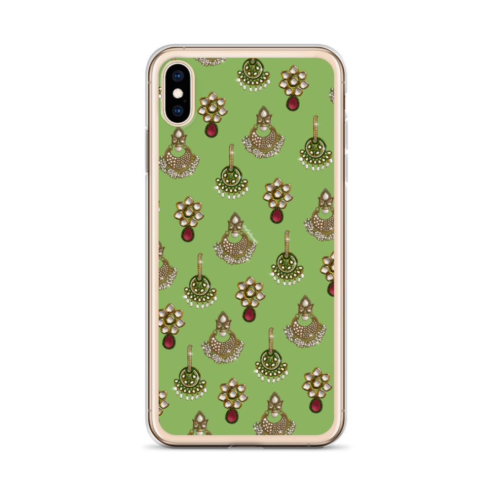 Desi Earrings Green Phone Case: iPhone