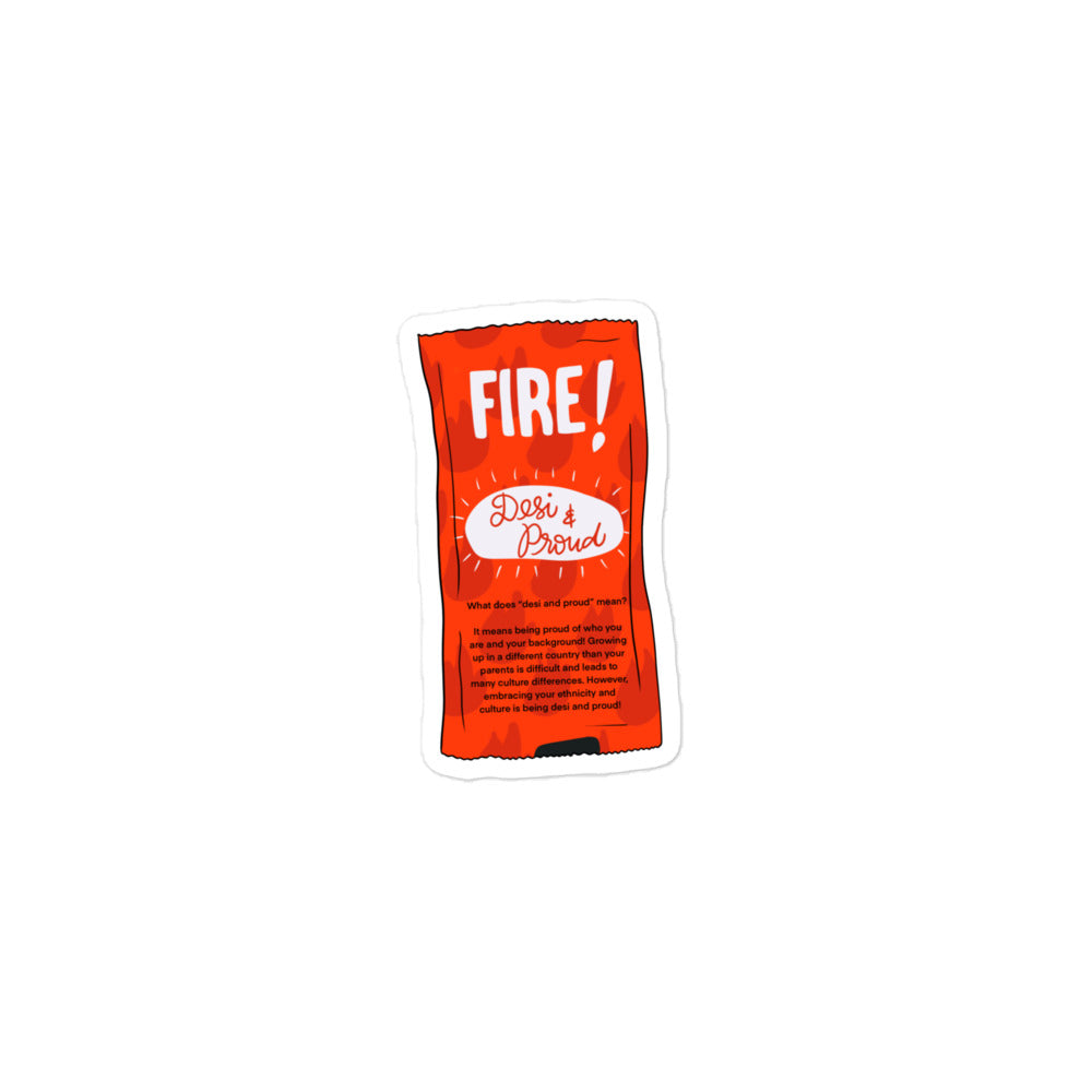 Desi Fire Taco Bell Sauce Sticker: Desi and Proud