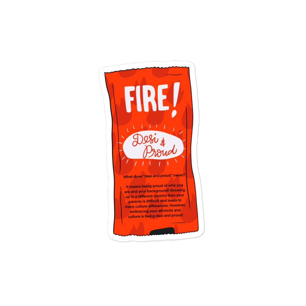 Desi Fire Taco Bell Sauce Sticker: Desi and Proud