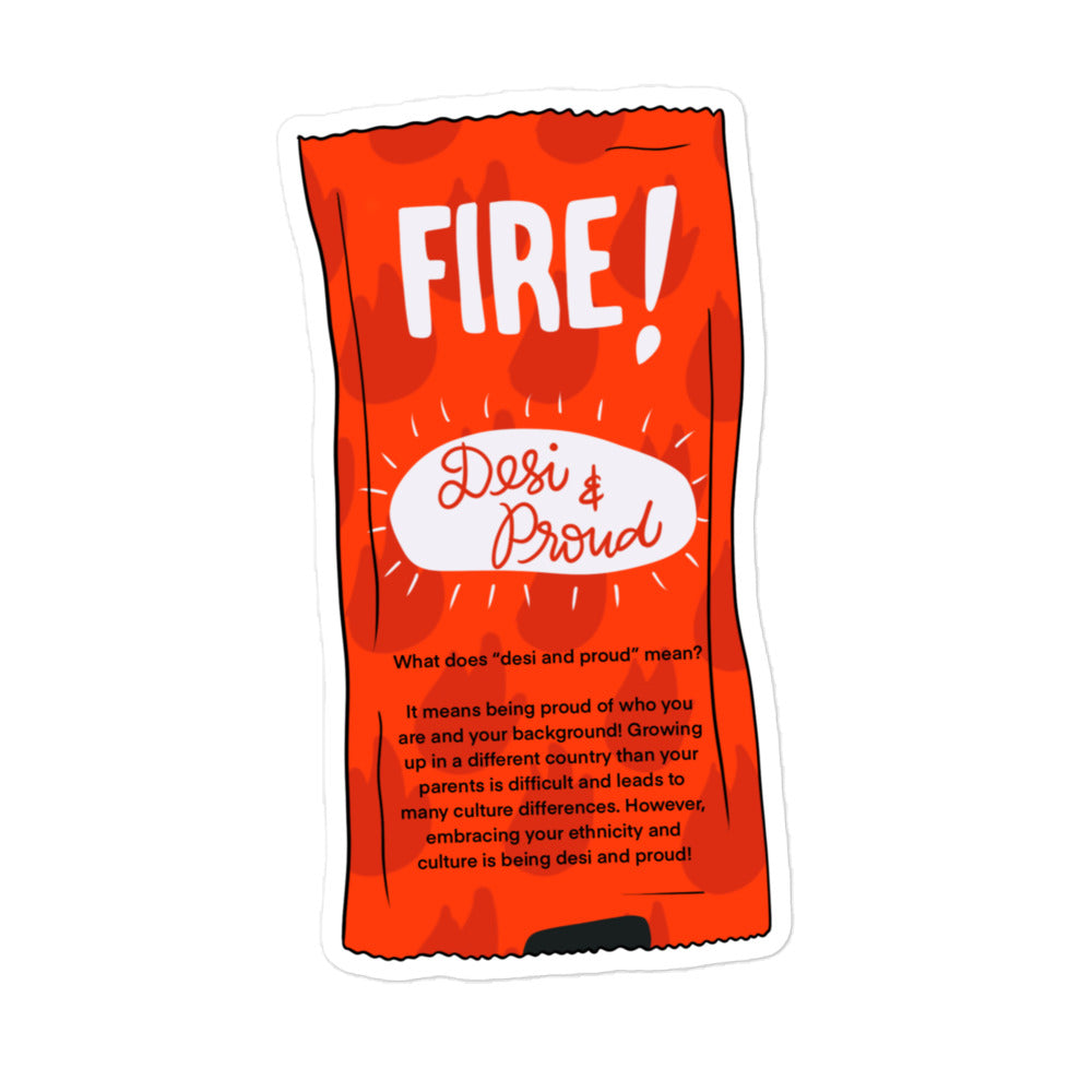 Desi Fire Taco Bell Sauce Sticker: Desi and Proud