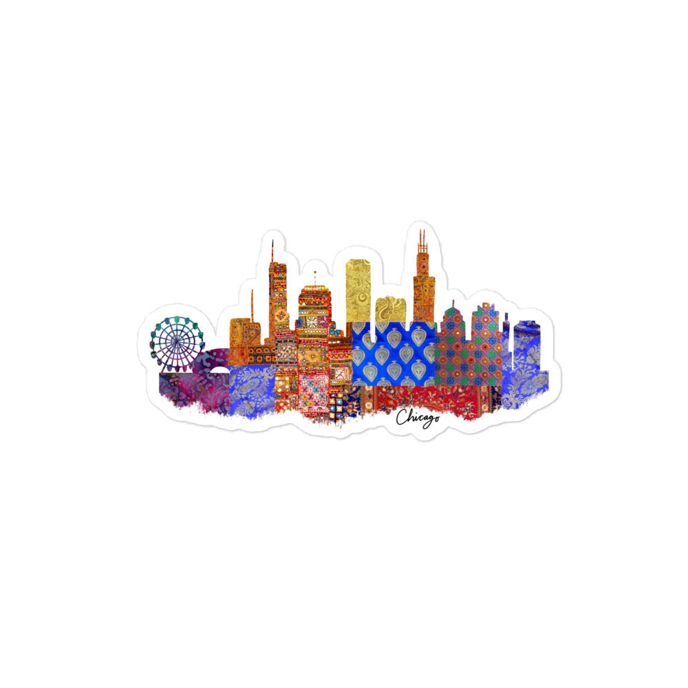 Chicago Fabric Skyline Stickers