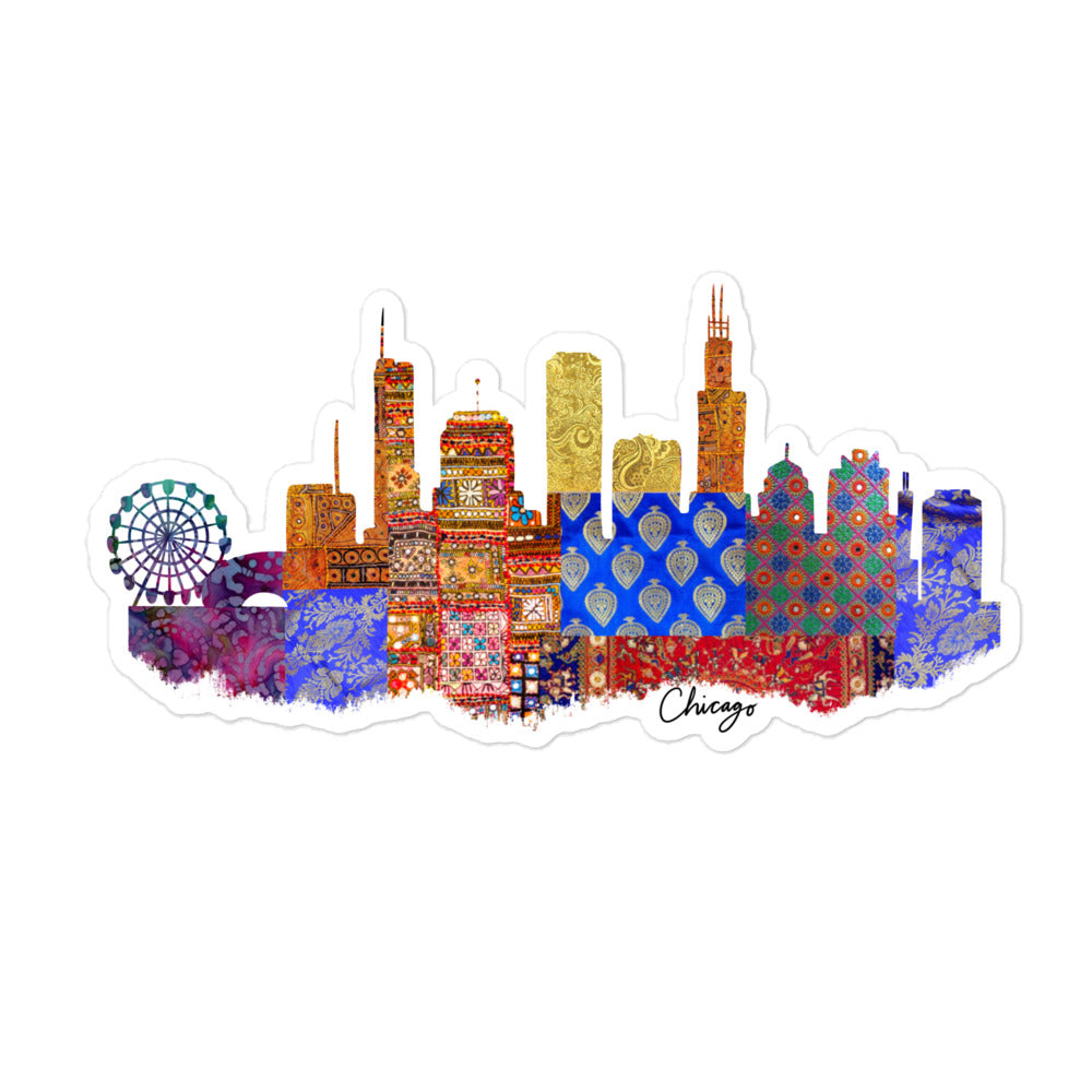 Chicago Fabric Skyline Stickers