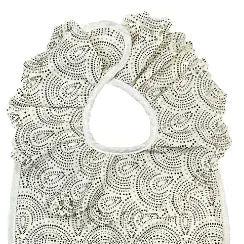 Cream Paisley Ruffle Bib