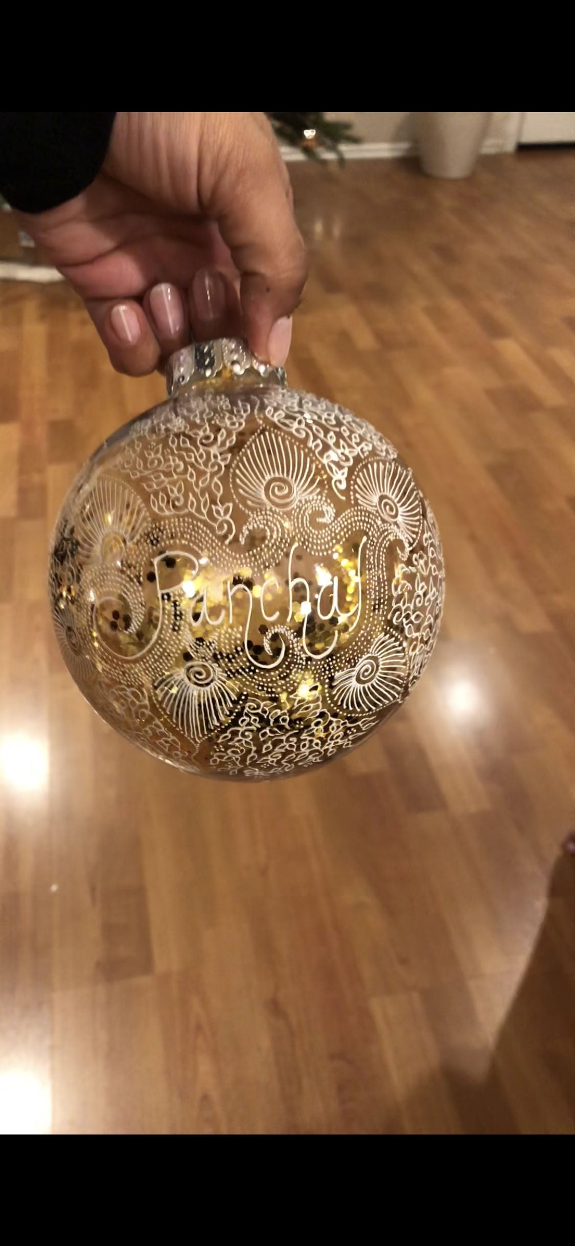 Gold Personalized Mehndi Ornament