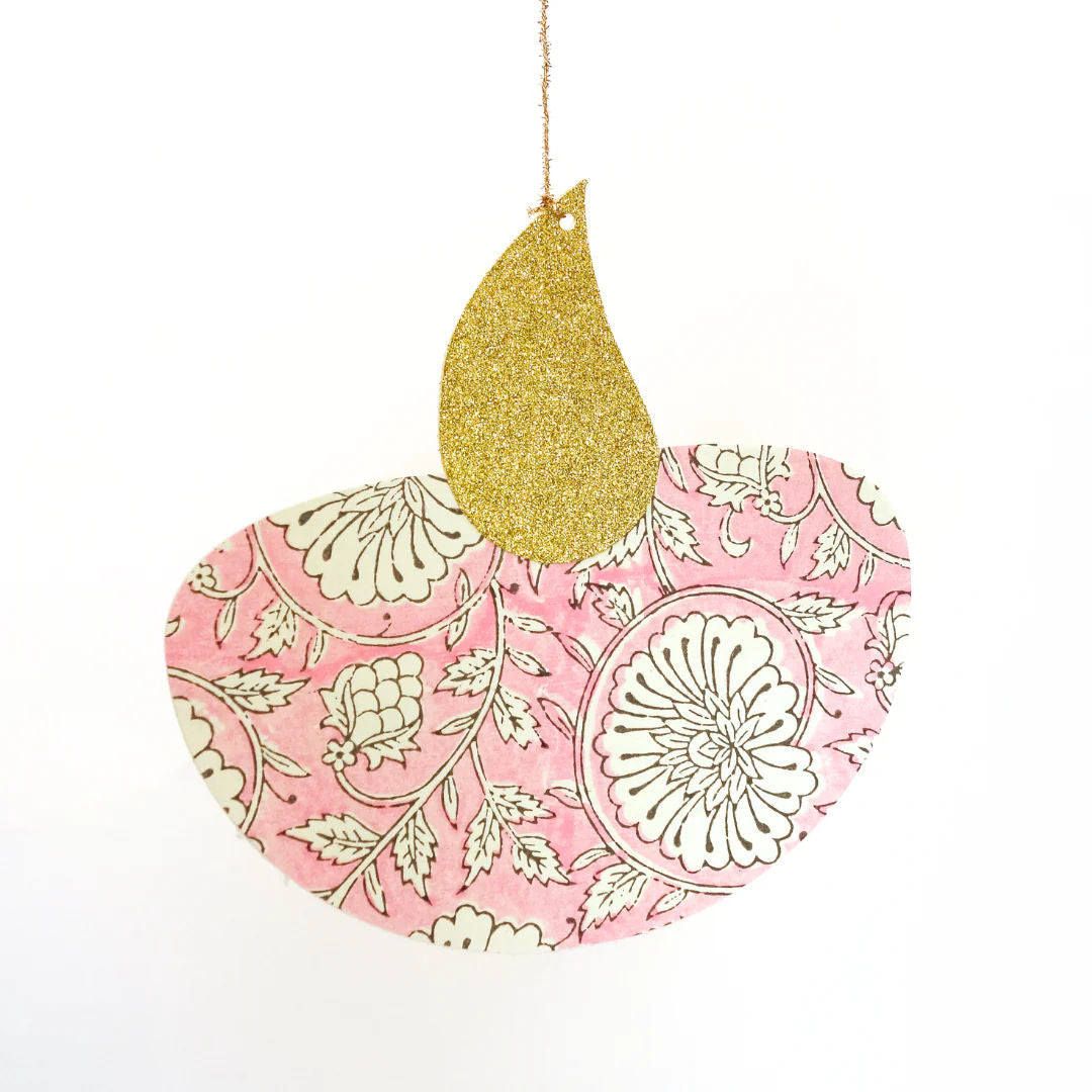 Pink Floral Hanging Diya (x 2)