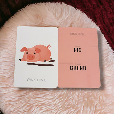 Gujarati- English (Animals) Flash Cards