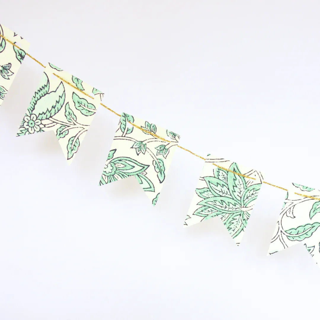 Teal Blossom Bunting Garland