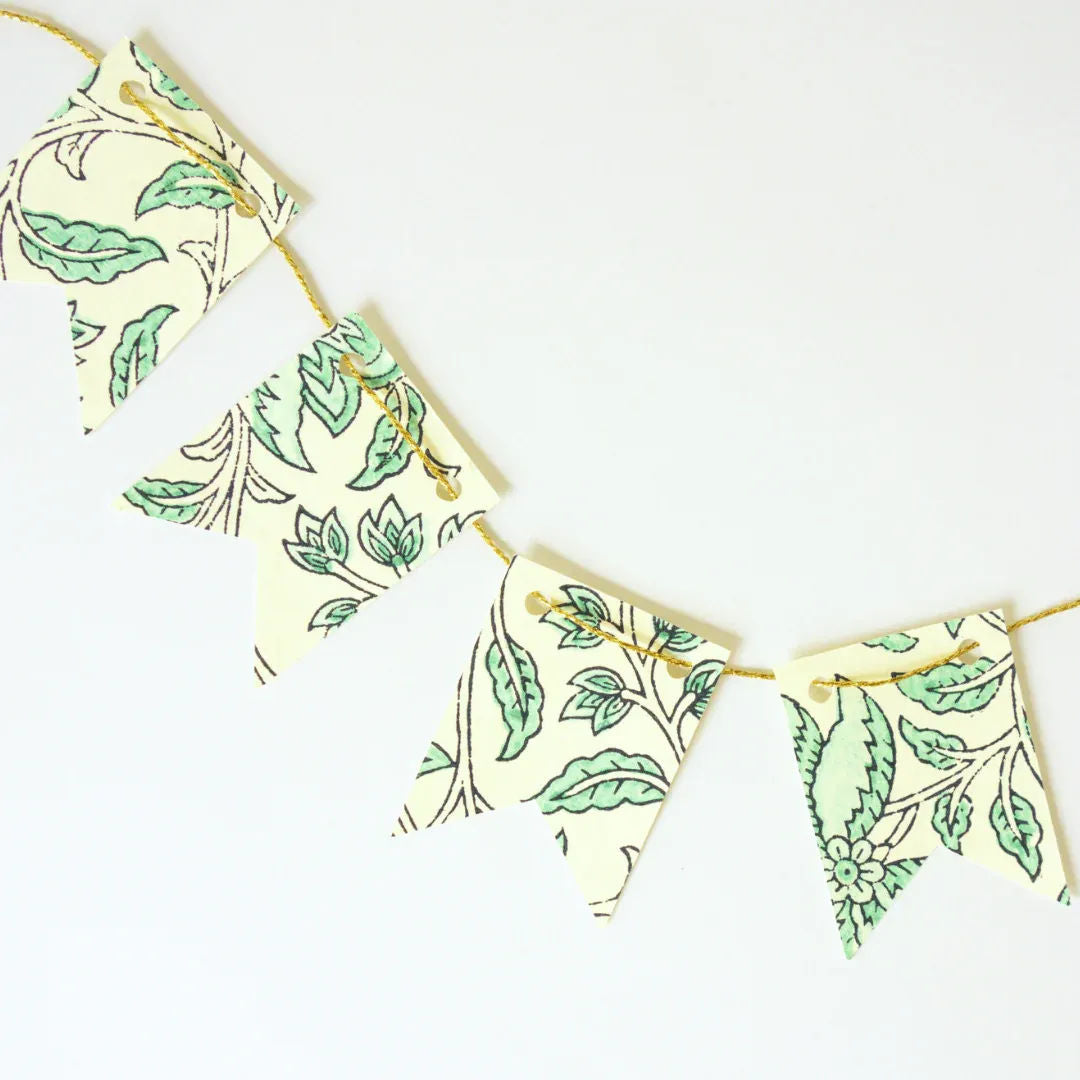 Teal Blossom Bunting Garland