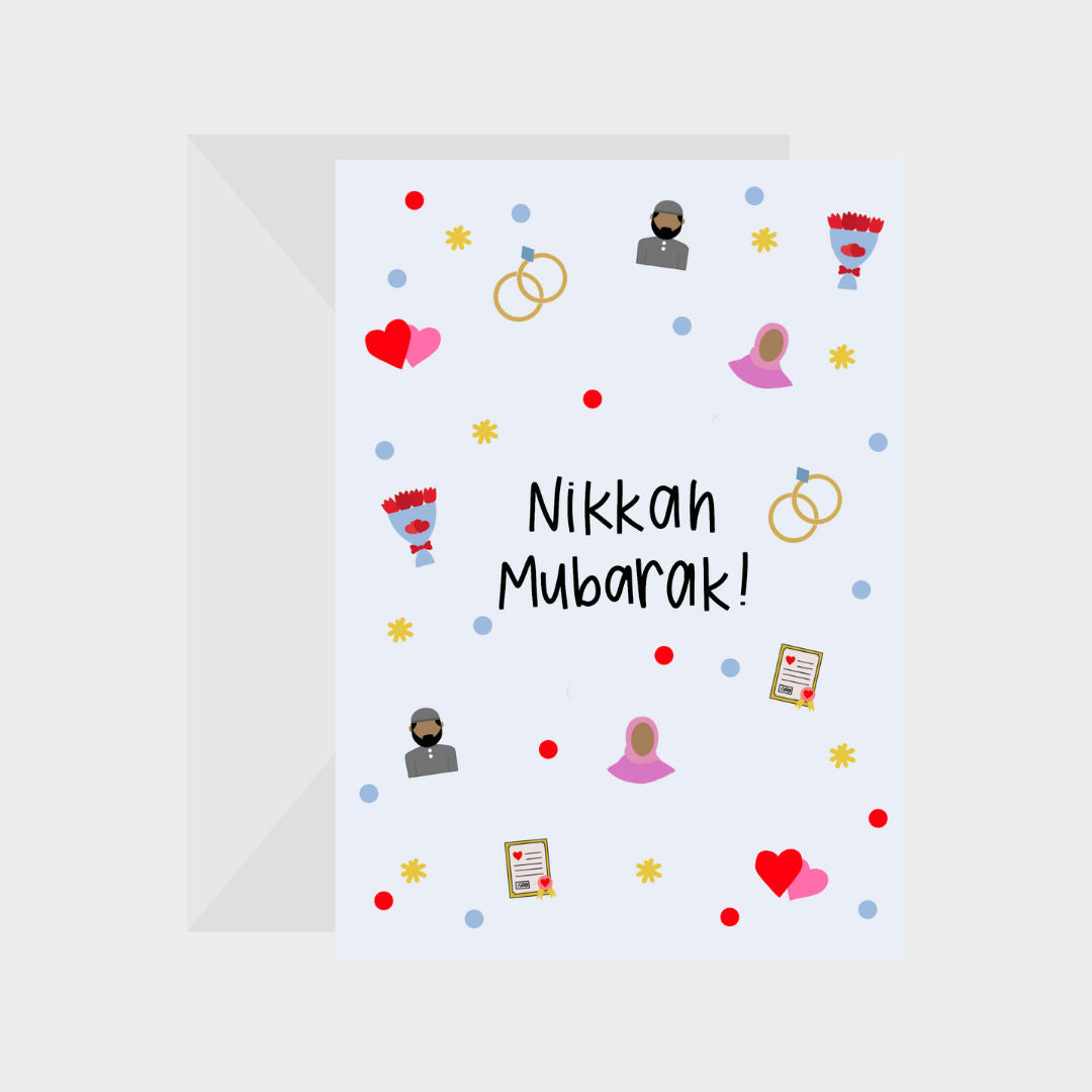 Nikkah Mubarak Scatter Greeting Card