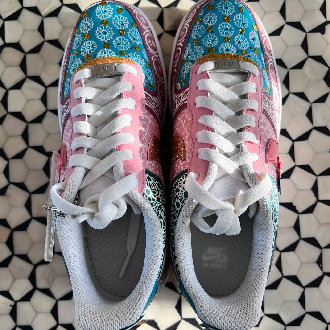 "My Girl" Hand Painted and Embellished Nike AF1 '07