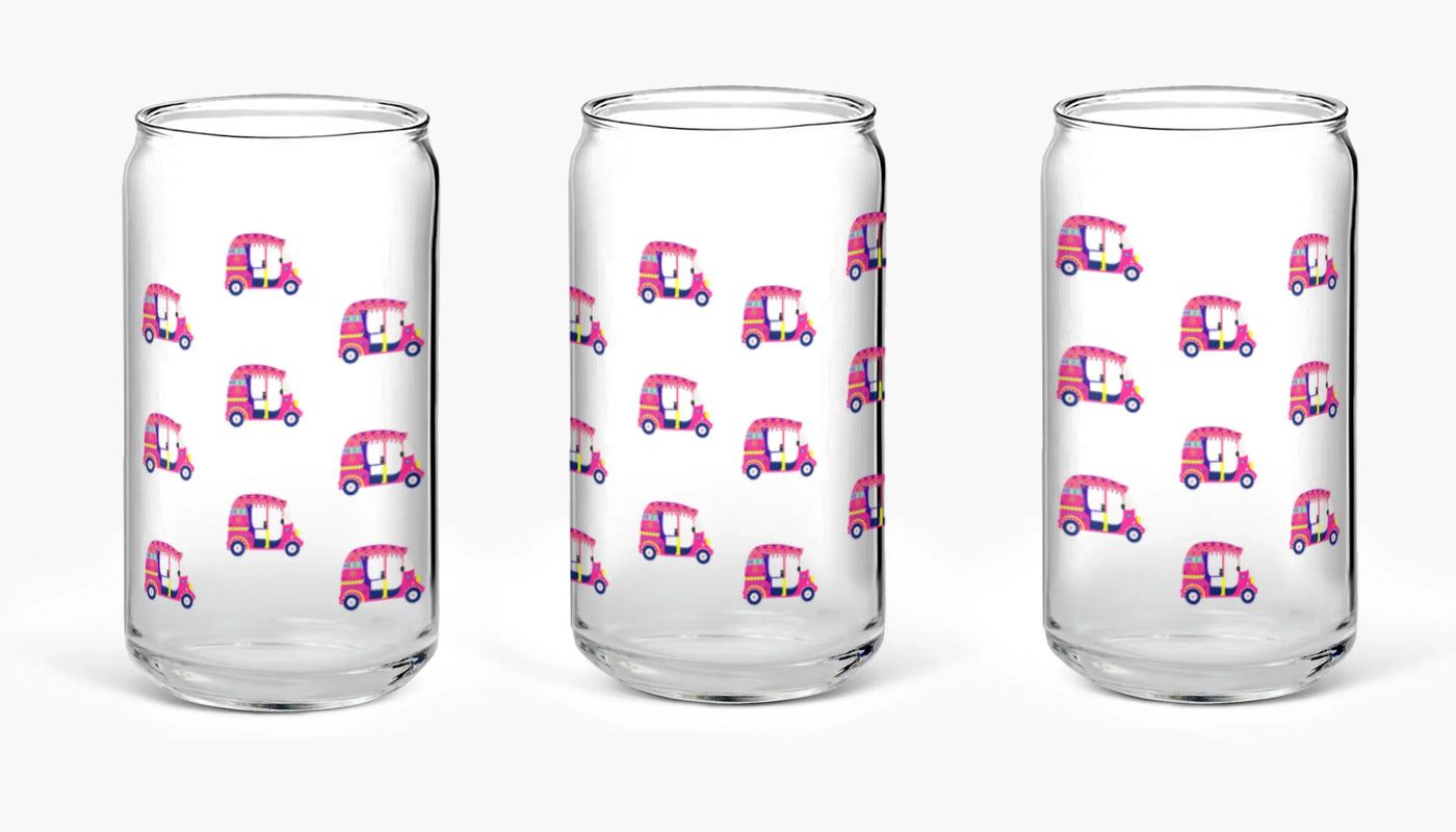 Pink Auto Glass Tumbler with or without  Bamboo Lid