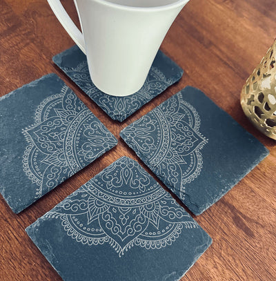 Mandala Design Slate Coasters