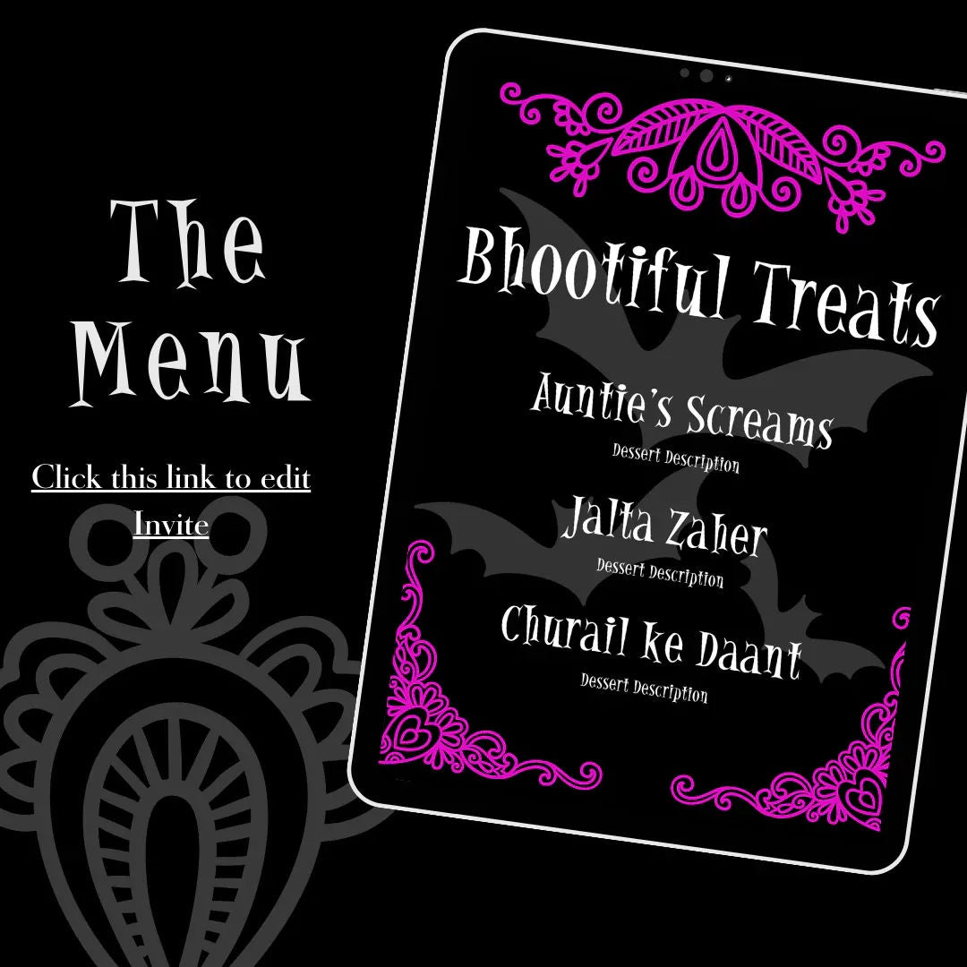 Diwal-o-ween Menu Signs