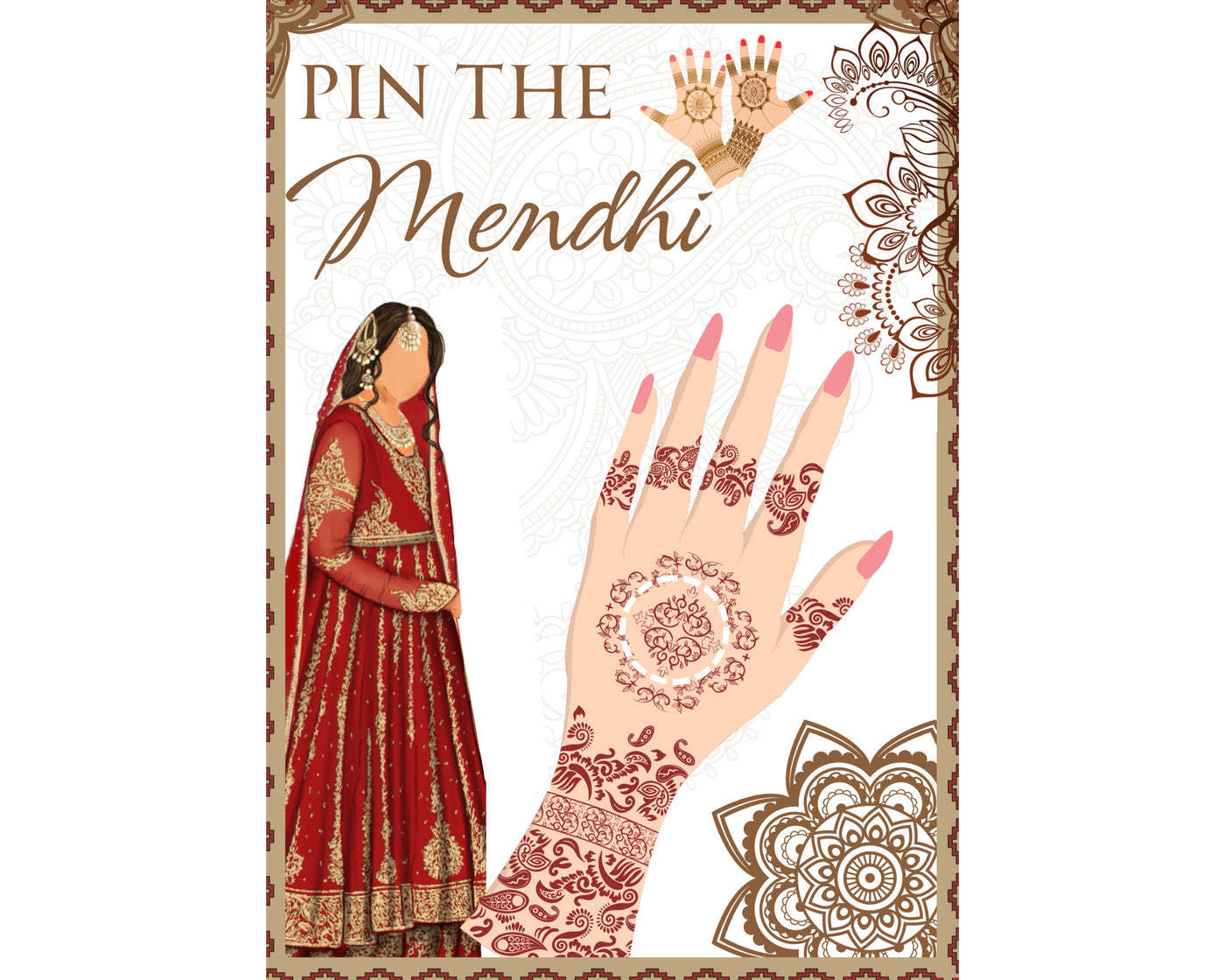 Pin the Mendhi- Asian Event Game